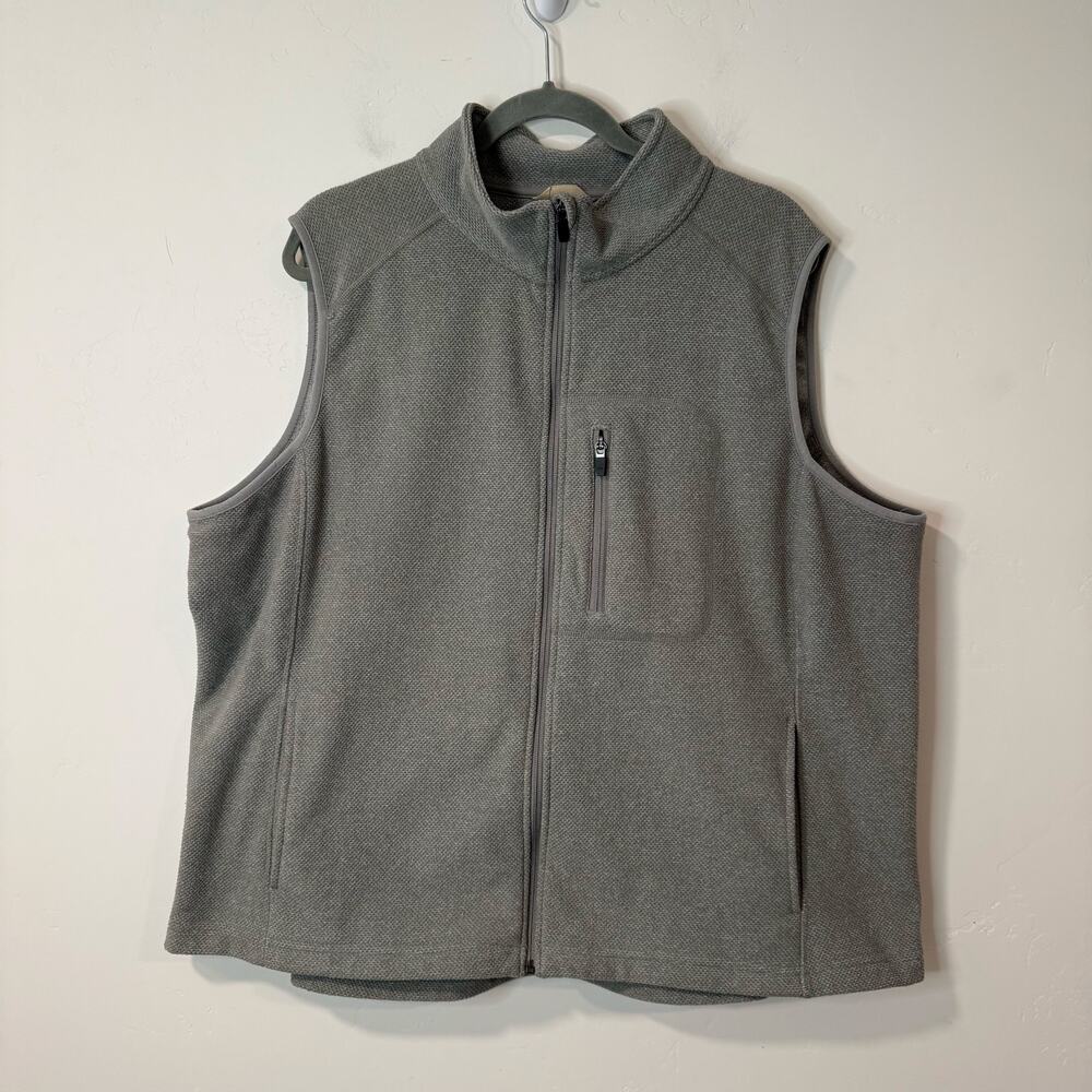 Duluth Trading Co Women's Plus Park Point Fleece Vest Full Zip Light Grey‎ 2X